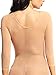 Amoretu Womens Opaque Sleeves Scoop Neck Bodystocking, Nude, OneSize