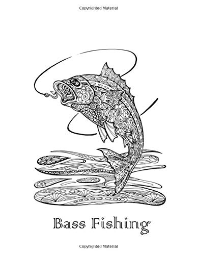 Download Amazon Com Bass Fishing Wide Rule Notebook With Adult Coloring Book Cover 9798626064520 Covers Color Me Colorable Books