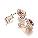 Yoursfs Garnet Crystal Clip on Earrings for Women 18K Rose Gold Plated Ruby CZ Cocktail Earrings