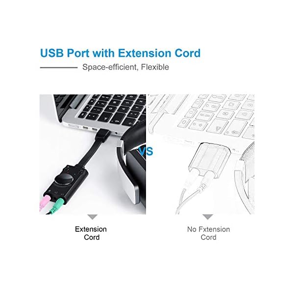 Tarjeta Sonido Externa USB Sonido Estéreo Splitter Converter con Control de Volumen para Windows y Mac, Plug & Play sin Necesidad de Controladores - Imagen 8