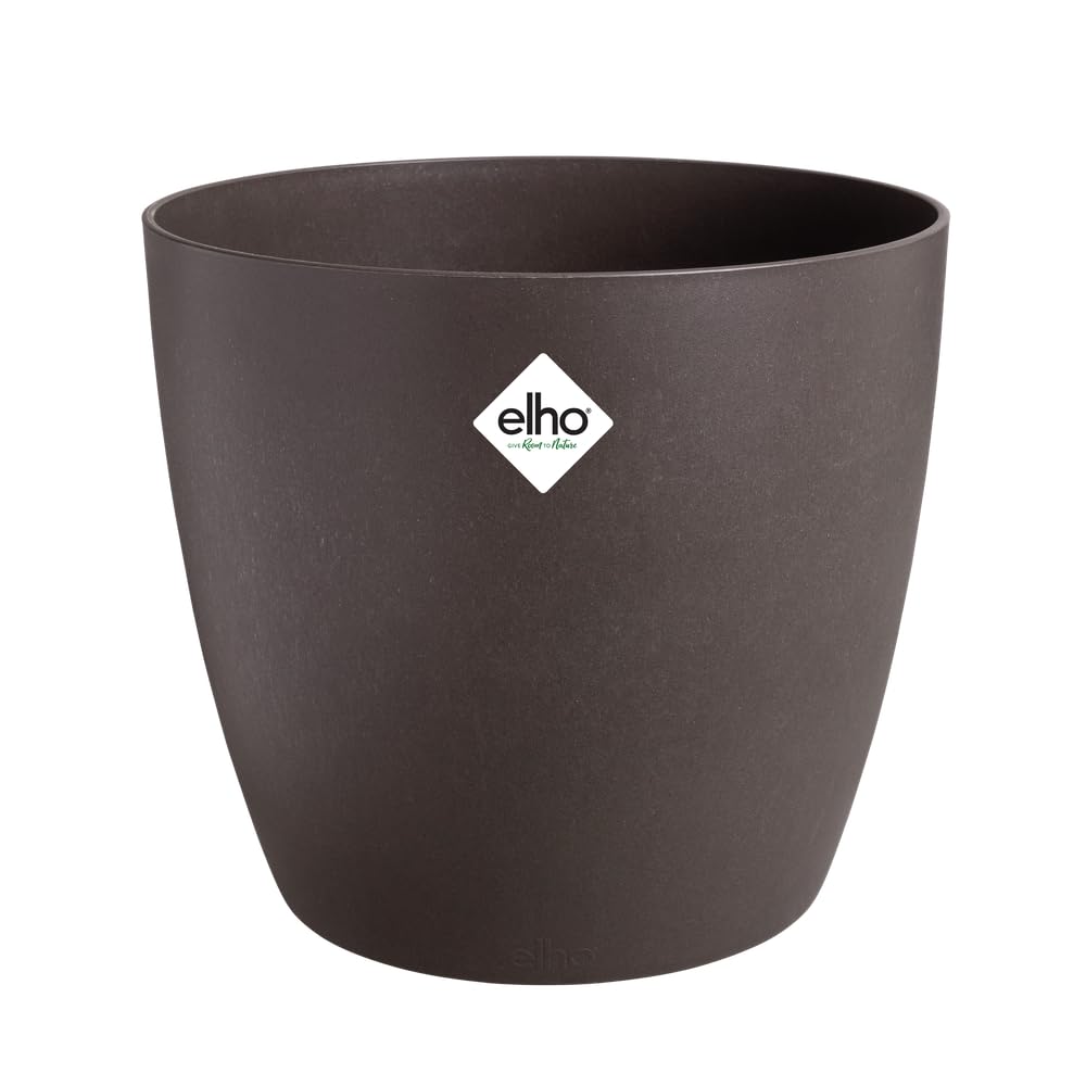 elho The Coffee Collection Round 16cm - Indoor Plant Pot - Made with Recycled Coffee Grounds - Ø 15.9 x H 14.6 cm - Brown/Espresso Brown