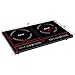 COSTWAY 1800W Double Induction Cooktop, Portable Electric Dual Hot Plate, Countertop Burner w/Digital Display, 8 Temperature and Power Levels, Kids Safety Lock, Black