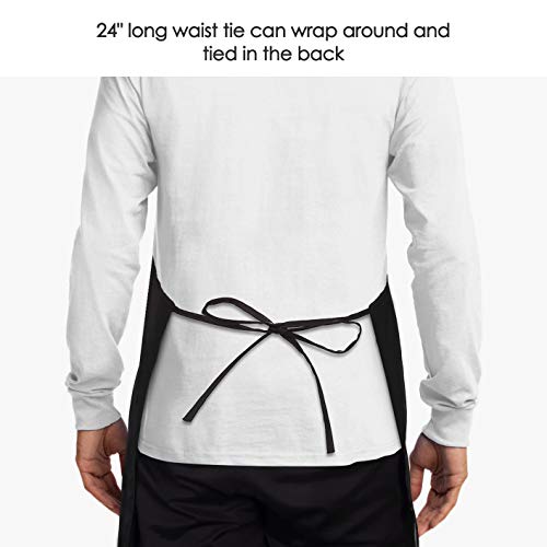 Funny Cooking Black Apron for Men & Women with 2 Tool Pockets Adjustable Neck Strap Waterproof and Oil Proof Best for Kitchen Cooking, Grilling, Baking, Gardening (Black-one)