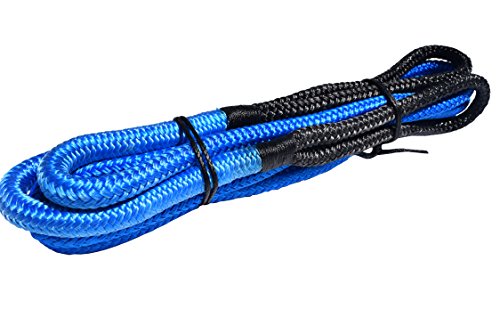 QIQU Kinetic Recovery & Tow Rope Heavy Duty Vehicle Tow Strap Rope for Truck ATV UTV SUV Snowmobile and 4x4 Off-Road Recovery 3 Size to Choose(1/2''/3/4''/1'') 3 Color (1/2''x20', Blue)