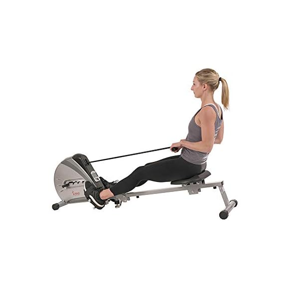 Sunny Health & Fitness Rowing Machine Rower Ergometer with Digital Monitor, Inclined Slide Rail, 220 LB Max Weight and Foldable - SF-RW5606 - Image 7