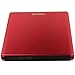 Pawtec External USB 3.0 Aluminum 8X DVD-RW Writer Optical Drive with Lightscribe (Red)