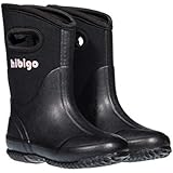 hibigo Kids Toddler Neoprene Rain Boots Winter Warm Snow Muck Boots Boys Girls Waterproof Outdoor Mudboots Solid Color