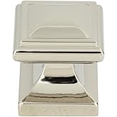 Atlas Homewares 370-PN Wadsworth Square Knob, Polished Nickel