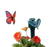 CNZ Fluttering Solar and Battery Powered Butterfly with Ground Spike, Monarch Orange