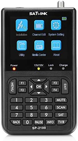 SATLINK SP-2100 HD DVB-S / S2 and MPEG-2/4 Digital Satellite Signal Finder Meter with 3.5 Inches LCD Color Screen for…