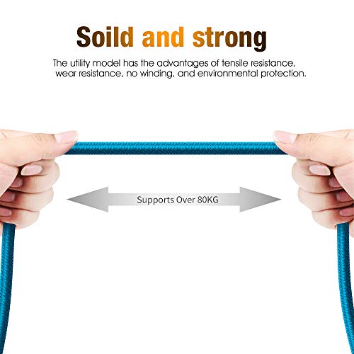 CBUS Short 8-inch 3A Heavy-Duty Double Braided USB-C 3.2 Cable to USB-A 3.0 Fast Charge Cable for Pixel 3a, Galaxy S10/S10e/S9 Moto Z3/G6/G7/G7 Power, LG G8/G7/V40/V35 ThinQ, Stylo 4, BLU G9 (Blue) - Thumbnail 2
