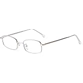 ADE WU Fashion Glasses for Woman Men, Y2k Rectangle Blue Light Glasses 90s Metal Gold Silver Black Fake Glasses