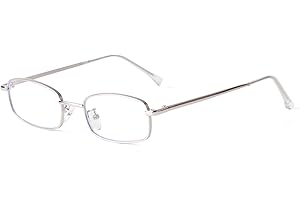 ADE WU Fashion Glasses for Woman Men, Y2k Rectangle Blue Light Glasses 90s Metal Gold Silver Black Fake Glasses