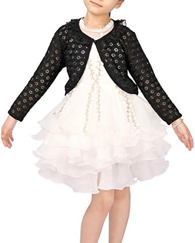 Girls Bolero Shrugs Long Sleeve Cotton Cardigan Jacket Sweater for Little Girls Hot Dress Cover up