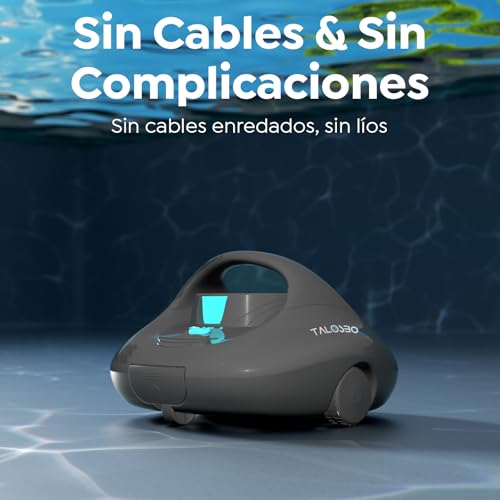 TALOSBO Pleco Se Pool Robot, 130 Mins of Powerful Cleaning, Fast Charging in 2.5 h, Double Traction Motors, Ideal for Above Ground Pools with Flat Bottom up to 85 m²