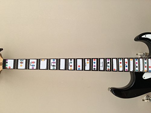 Daprofe Bass Guitar Fretboard Note Map Fingerboard Removable Vinyl Stickers 22 Fret Coverage - Thumbnail 2