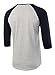 HETHCODE Men's Casual Raglan Fit Soft Baseball 3/4 Sleeve Henley T-Shirts Tee H.Gray/Navy L