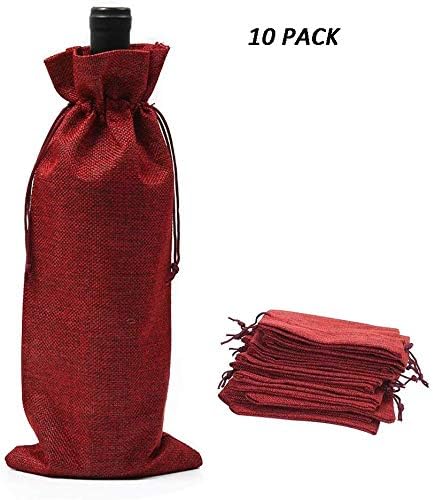 10Pcs Wine Bottle Gift Bags Paper Champagne Bag Double Single Wine Bottle Carrier Bags Party Tote Bags with Strong Rope Handles for Wine Present Wedding/Birthday/Christmas Party Favors - Image 4