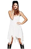 CA Mode Women's Spaghetti Strap Loose Summer Beach Slip Dress, White, Medium