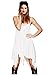 CA Mode Women's Spaghetti Strap Loose Summer Beach Slip Dress, White, Medium
