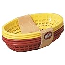 Tablecraft 6 Piece Assorted Sandwich & Fry Basket Set, 9", Red & Yellow