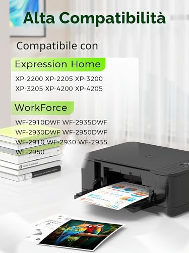 Jettruemedia XP2200 WF2930 Ink Cartridges for Expression Home XP-2200 XP-2205 XP-3200 XP-3205 XP-4200 XP-4205 Workforce WF-2910DWF WF-2930 WF-2935 WF-2950 (Pack of 12) ()