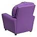 Flash Furniture Chandler Vinyl Kids Recliner with Cup Holder and Safety Recline, Contemporary Reclining Chair for Kids, Supports up to 90 lbs., Lavender