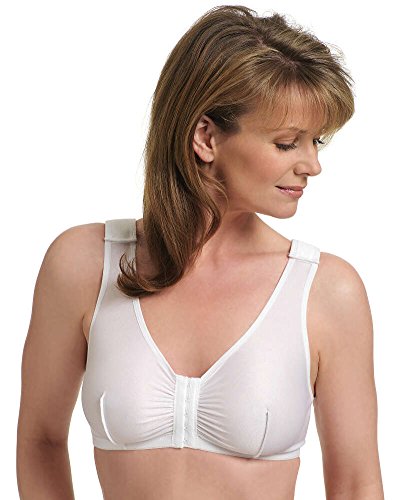 MediChoice Surgical Bras, Standard, Size 40, Hook and Eye Front Closure, Cotton Spandex, Adjustable Shoulder Straps, Compression, Support, White (Each of 1)