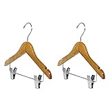 Richards Homewares - Kids 10 Hangers Suit Hangers with Clips, Chrome Hooks