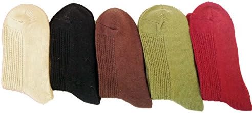 Lian LifeStyle Women's 5 Pairs Pack Combed Cotton Socks Size 7-9