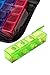 Pill Organizer - Travel Pill Case, Weekly Pill Organizer - Pill Container with Identity Card, 7 Day Pill Box with Morning, Noon, Evening, Bed Compartments for Medicine, Vitamins, Supplements