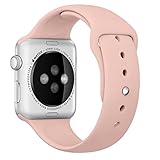 Sunfeiorts Silicone Bracelet Strap Band For Apple Watch 38mm 42mm (Pink, 38mm)