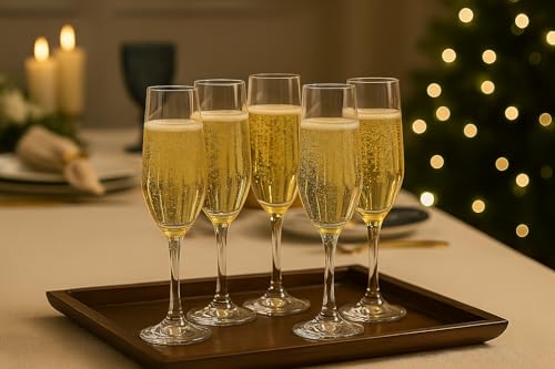 Jogo de 6 Taças de Champanhe para Brindes Casamentos e Festas Premium Elegante Durável Transparente Resistênte (Taças de Champanhe em Vidro)