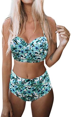 MIRRAY Womens Padded Push-up Bra Bikini Set Plus Size Ladies Swimsuit Halter Bathing Suit Woman Swimwear Bandage Beachwear Watergym Sport Swimming