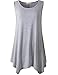 LARACE Women Plus Size Solid Basic Flowy Tank Tops Summer Sleeveless Tunic Light Gray