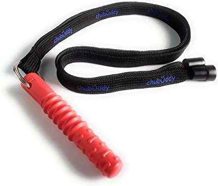 Chubuddy Tube Zilla Jr, Red, ChubuddSuper Strong and Soft Tube On Neck Lanyard | 70A Soft | Chew Factor 3.0 Strong | Great for Self-Regulation, Chewing and Fidgeting for Boys, Girls with Autism