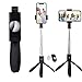 SelfieCom Bluetooth Selfie Stick Tripod with Mirror Extendable Monopod with Mirror and Wireless Remote and Tripod Stand for iPhone X/iPhone 8/8 Plus/iPhone 7/iPhone 7 Plus/Huawei/Samsung/Google