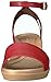 crocs Women's Leighann Anklestrap Lthr Wedge Sandal, Garnet, 8 M US