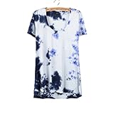 GetUBack Women's Tie Dye Low Cut Tunic Top