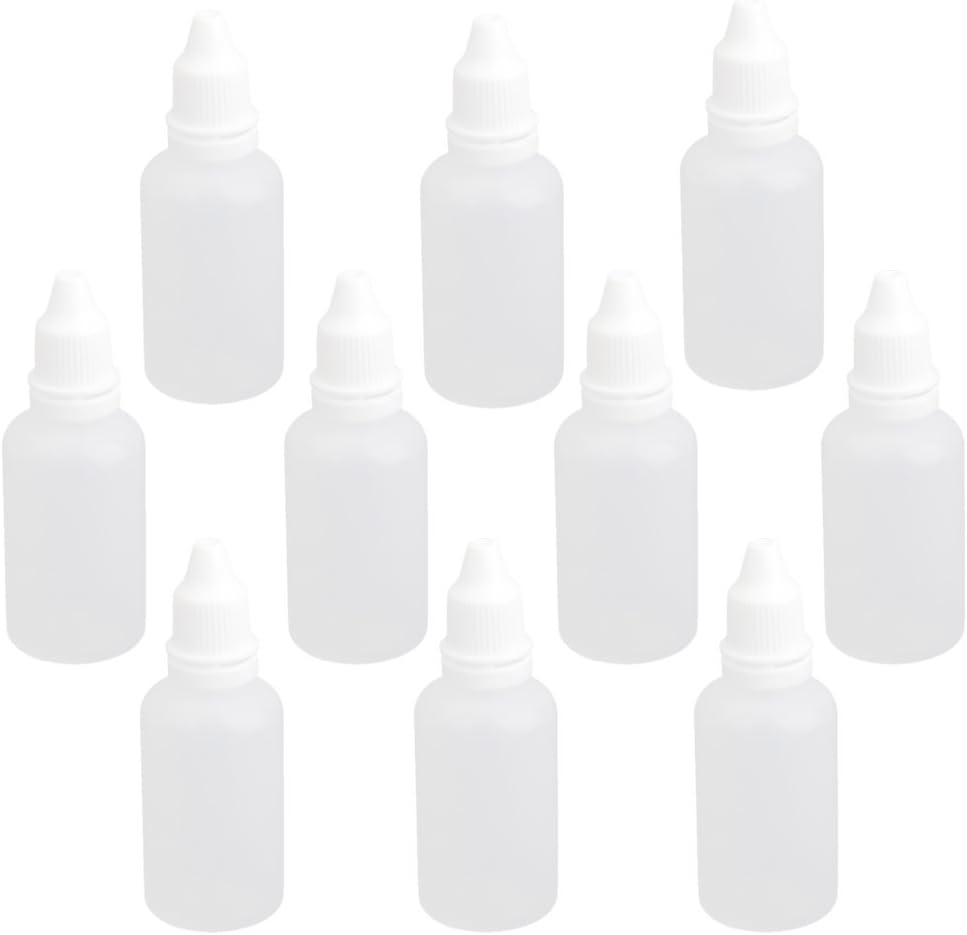 10 Pcs Dropper Bottles,10Pcs 30ml Plastic Squeezable Liquid Bottle with Childproof Cap,Thin Tip,Funnel,Measuring Cup,Pipette for E-Liquids DIY Craft