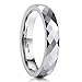 King Will CLASSIC 4mm Diamond Faceted High Polished Domed Tungsten Carbide Ring Wedding Band