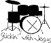 Stickin' with Jesus Vinyl Wall Art, Drummer, Drum Set Decal