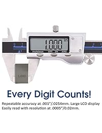 Calibrador digital electrónico de acero inoxidable de 0   6 pulgadas, estándar inglés y conversión métrica, chaqueta de metal completa de CRK Precision