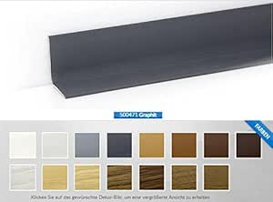 Soft PVC autoadhesivo Coved rodapié o ventana Bar – 10 M, grafito, 32 x