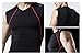 TSLA Men's V Neck Sleeveless Workout Shirts, Dry Fit Running Compression Cutoff Shirts, Athletic Training Tank Top, V Neck Shirts Black & Red, X-Large
