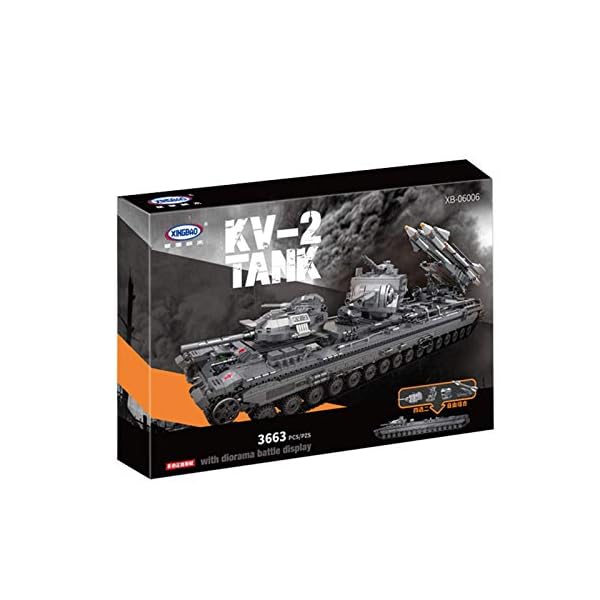 XHH 12che 3663Pcs Militärisches Panzerspielzeug KV-2 Panzermodell MOC WW2 Army Panzerspielzeug – Bild 4