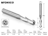 Yonico 34221-SC 1/4-Inch Dia. 2 Flute Ball Nose Spiral End Mill CNC Router Bit 1/4-Inch Shank