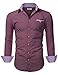 Doublju Mens Long Sleeve Slim Fit Tailored Button Down Collared Shirt
