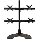 Ergotech Heavy Duty 2 x 2 Quad Desk Stand with 28-Inch Pole - Black (100-D28-B22-HD)