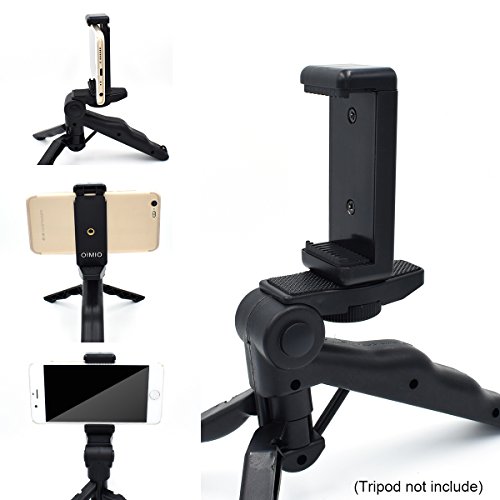Universal Cell Phone iPhone Tripod Mount Adapter, OIMIO Phone Holder Clip Connector Head Used for Monopod Selfie Stick Dslr Travel Mini Flexible Tripod and More(2 pack)